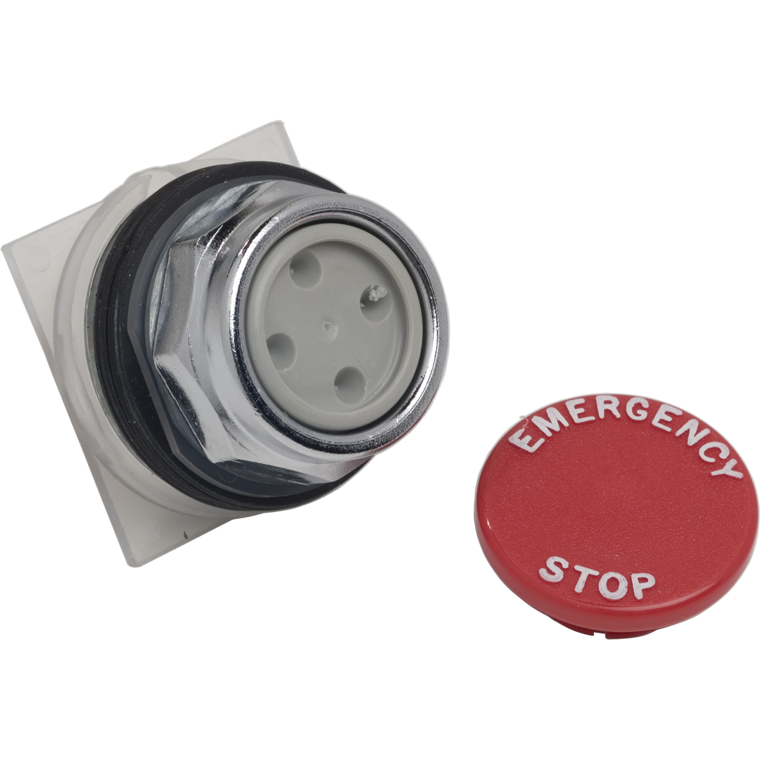 Push-button head, Harmony 9001K, metal, snap-in plastic mushroom 35mm, red, 30mm, spring return