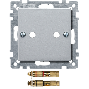 Zentralplatte mit High-End Lautsprecher-Steckverbinder, aluminium, System M