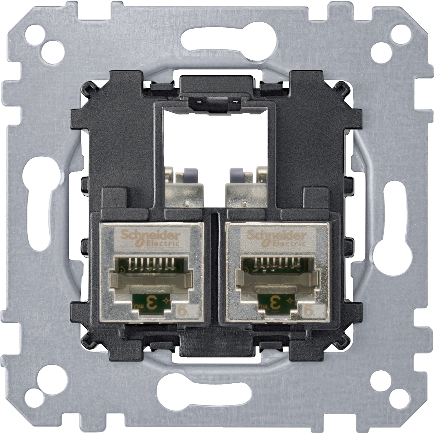 Merten adapterfedél 2xRJ45 RJ45 8(8) Cat6 falonkívüli süllyesztett csavaros Cat6 STP Schneider