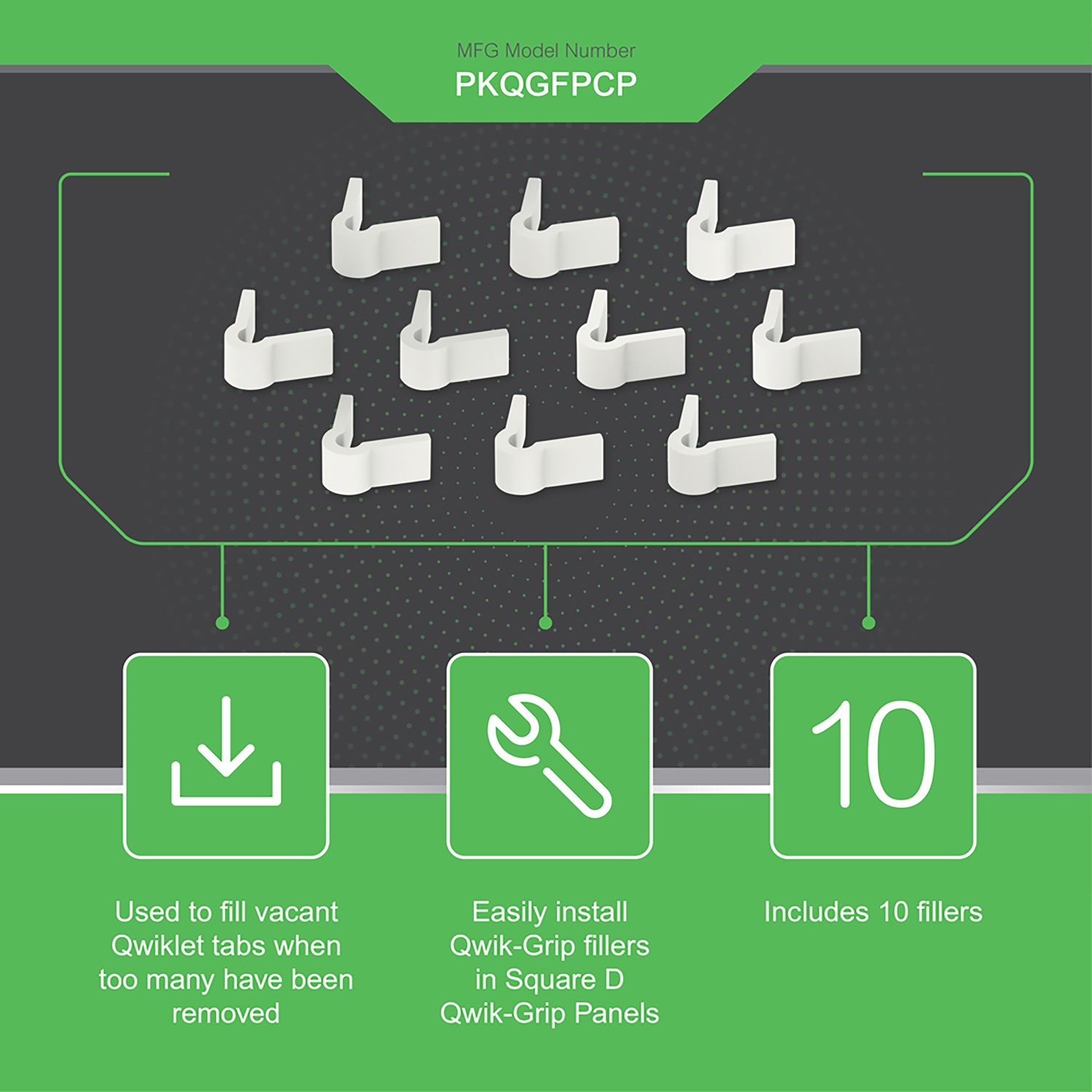 PKQGFPCP Load center accessory, QO/Homeline, filler plate, Qwikgrip
