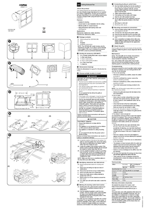 Install and user guide, CEF40N ceiling mounted, ductable square exhaust fan