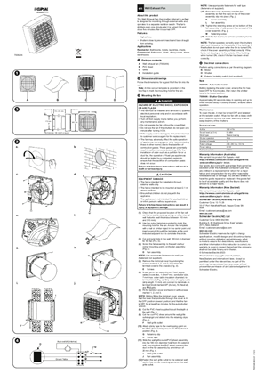 Install and user guide, Clipsal, 7006AN Airflow Wall Exhaust Fan