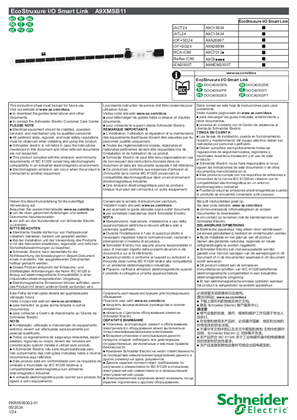 EcoStruxure I/O Smart Link - A9XMSB11 - Instruction sheet