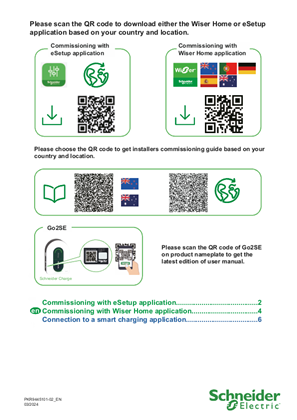 Schneider Charge - Commissioning guide with Wiser Home or eSetup application_EN_FR_DE_ES