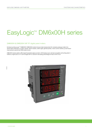EasyLogic DM6x00H Series Panel Meter Technical Datasheet - Web