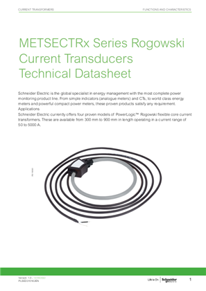 METSECTRx Series Rogowski Current Transducers Technical Datasheet