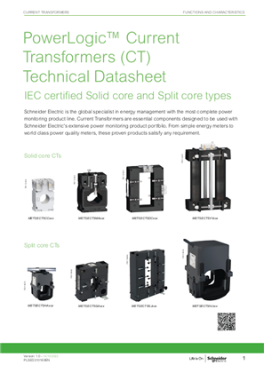 PowerLogic™ Current Transformers (CT) Technical Datasheet