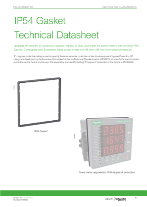 IP54 Gasket Technical Datasheet