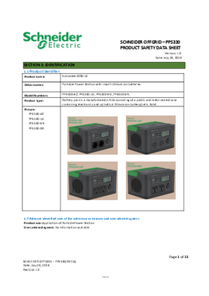 Schneider Off Grid- PPS330_EMEA_EN SDS_V1.0