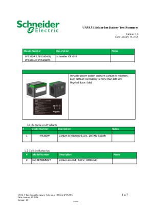 Schneider Off Grid_PPS330_UN38-3-5_Test Report_v1.0
