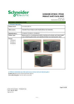 Schneider Off Grid- PPS500_EMEA_EN SDS_V1.0