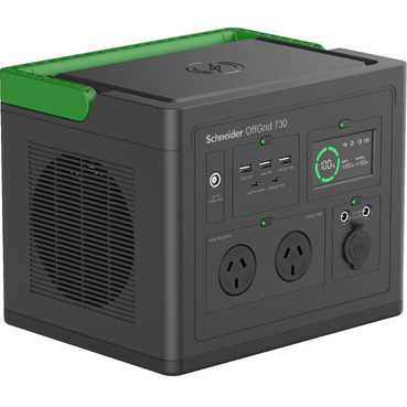 Schneider OffGrid, Portable Power Station 730, 738Wh Lithium-ion, LCD, 2 AS3112 Australian Outlets, Sinewave, 3 USB-A, 2 USB-C, Wireless Charger
