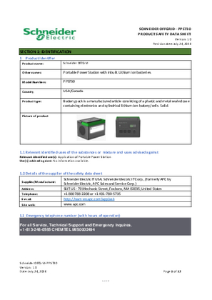 Schneider Off Grid- PPS730_NAM_EN SDS_V1.0