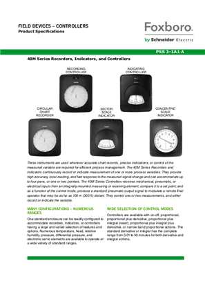 40M Series Recorders, Indicators, and Controllers