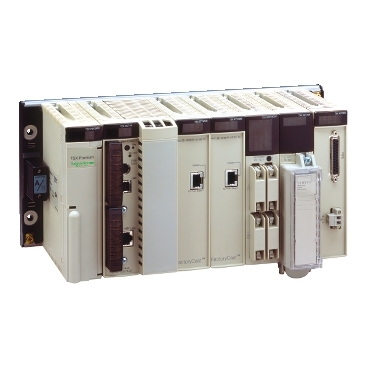Modicon Premium Schneider Electric Plate-forme d'automatisme industriel jusqu'à 2048 E/S TOR et 512 E/S ANA pour les machines complexes et les applications manufacturières ou les infrastructures.