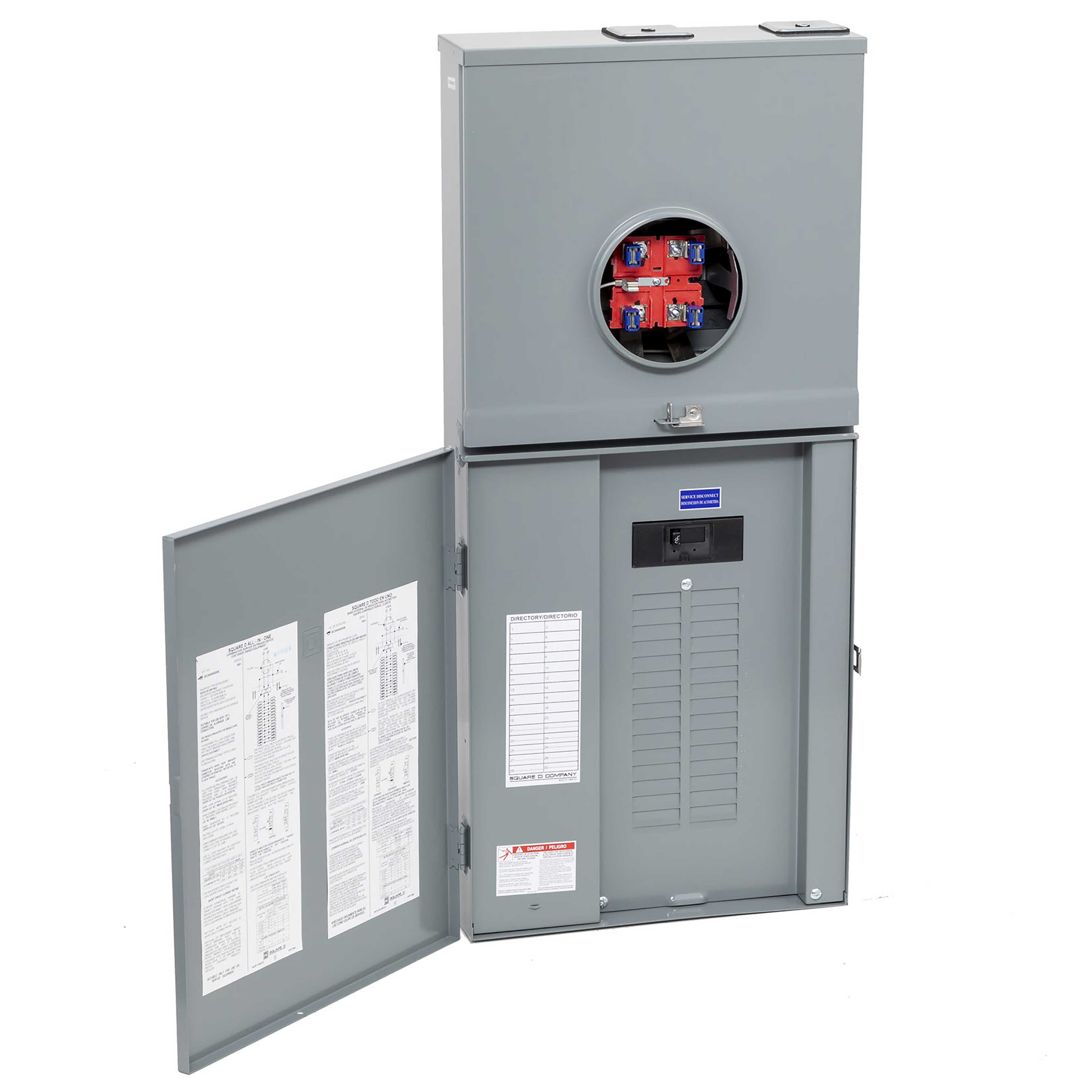 All in one, QO, CSED, ringless socket, 200A, surface mount, 30 spaces, 40 circuits, 22kA SCCR, no bypass