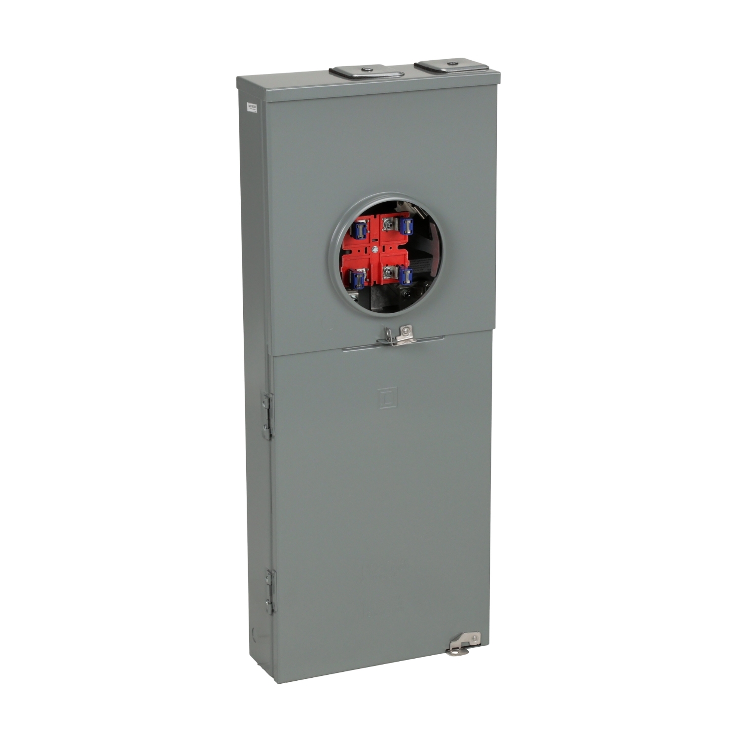 Meter mains, QO, CSED, ringless socket, 200A, surface mount, maximum 8 spaces, 16 circuits, no bypass
