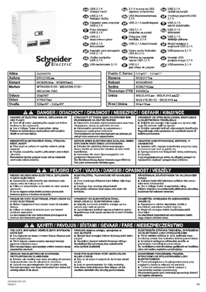 USB 2.1 Charger Insert - Schneider Electric - Instruction sheet (A5 format)
