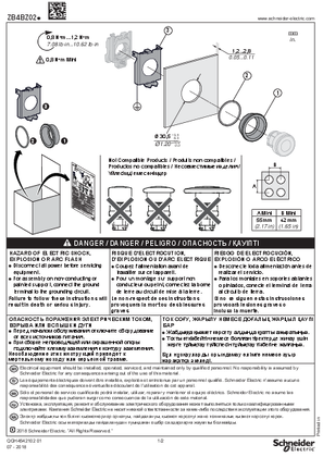 ZB4BZ02. Plastic flush mounting kit, Intruction Sheet