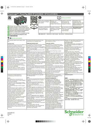 PowerTag M630 Wireless Energy Sensor - Instruction Sheet