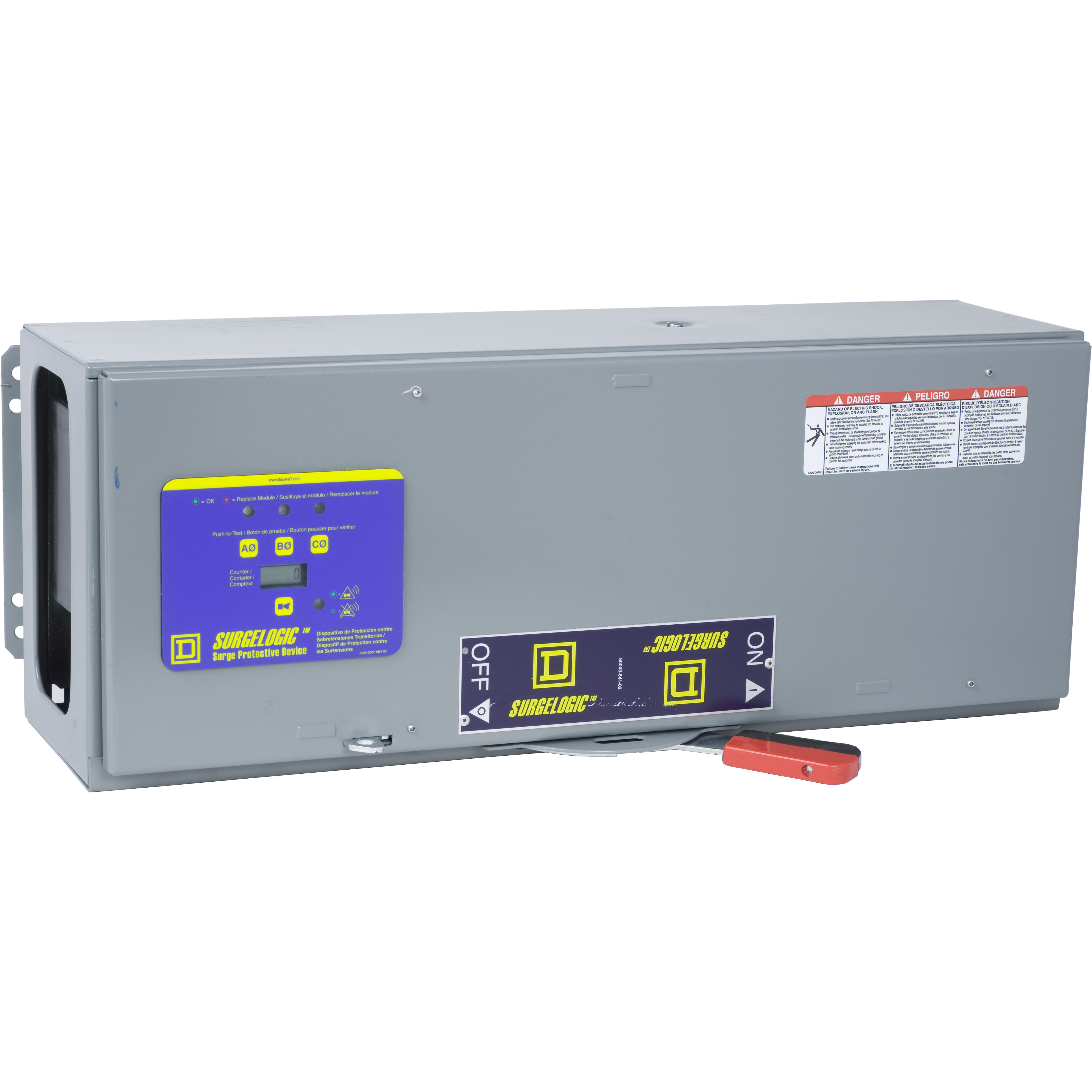 Surge protection device, Surgelogic, QMB, 120kA, 120/240 VAC, 3 phase, 4 wire, SPD type 2