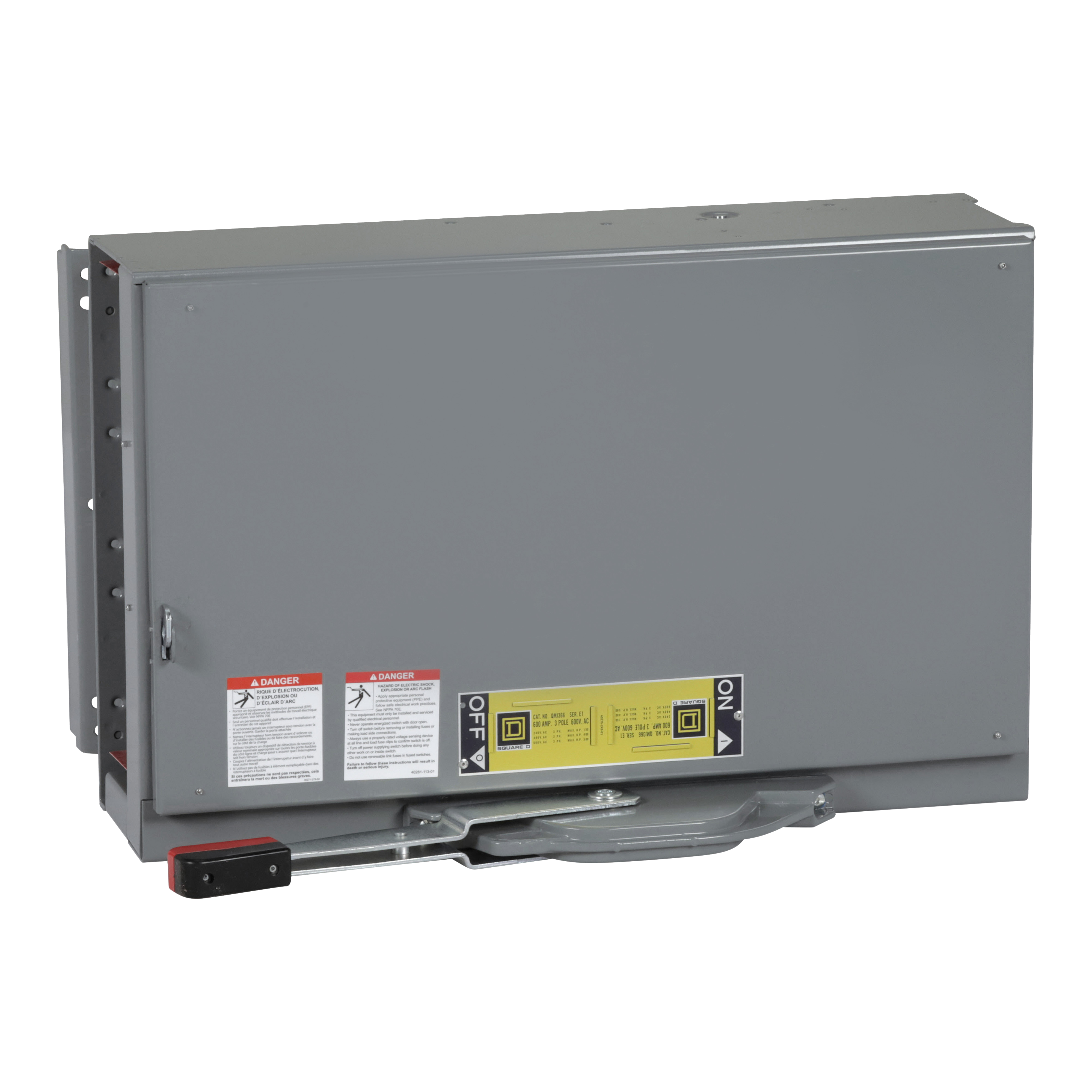 Fusible Switch, QMJ, 600A to 600A, 600VAC, 3 pole, 500hp, 15in