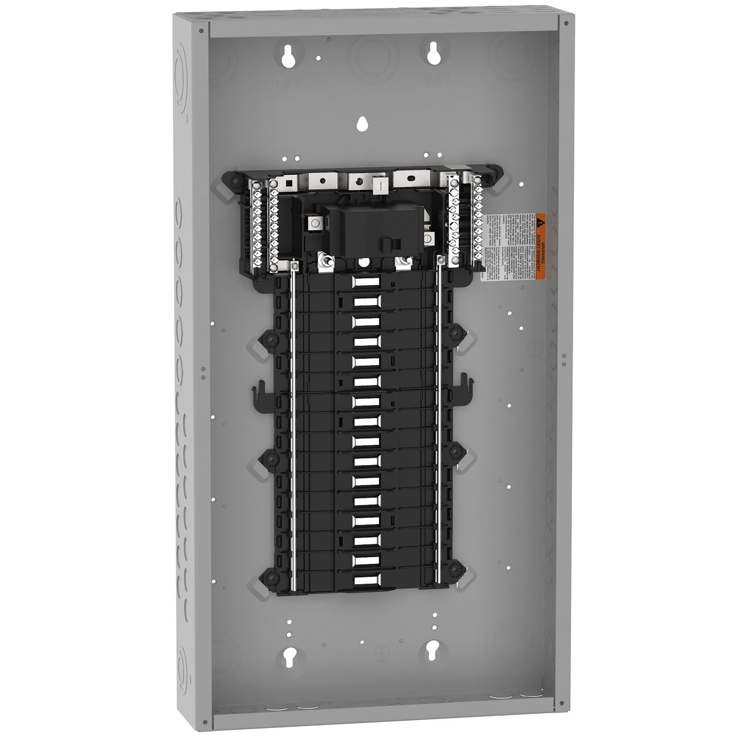 Load center, QO, 1 phase, 32 spaces, 38 circuits, 100A convertible main breaker, PoN, NEMA1, UL