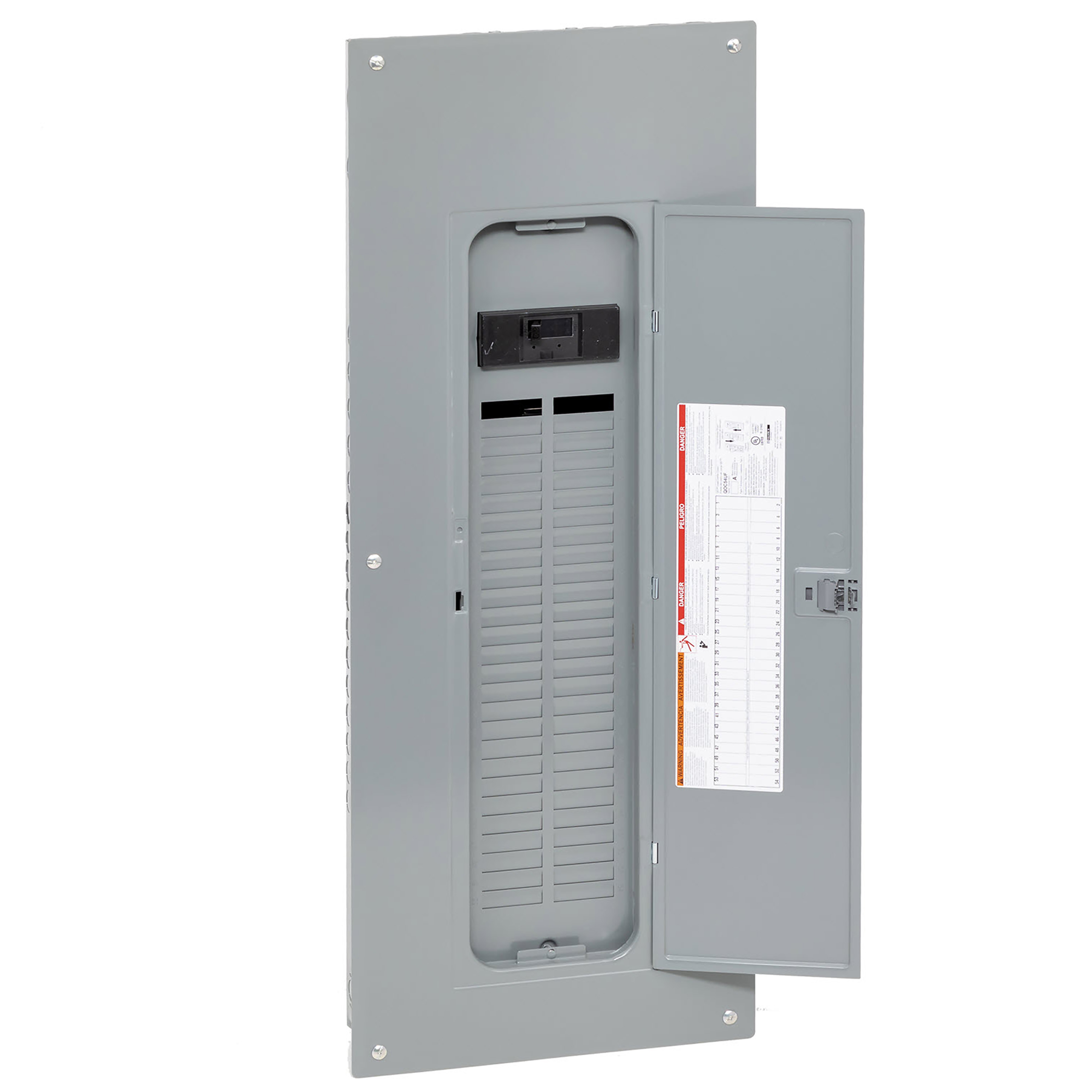 Load center, QO, 1 phase, 54 spaces, 64 circuits, 200A convertible main breaker, PoN, NEMA1, combo cover, UL