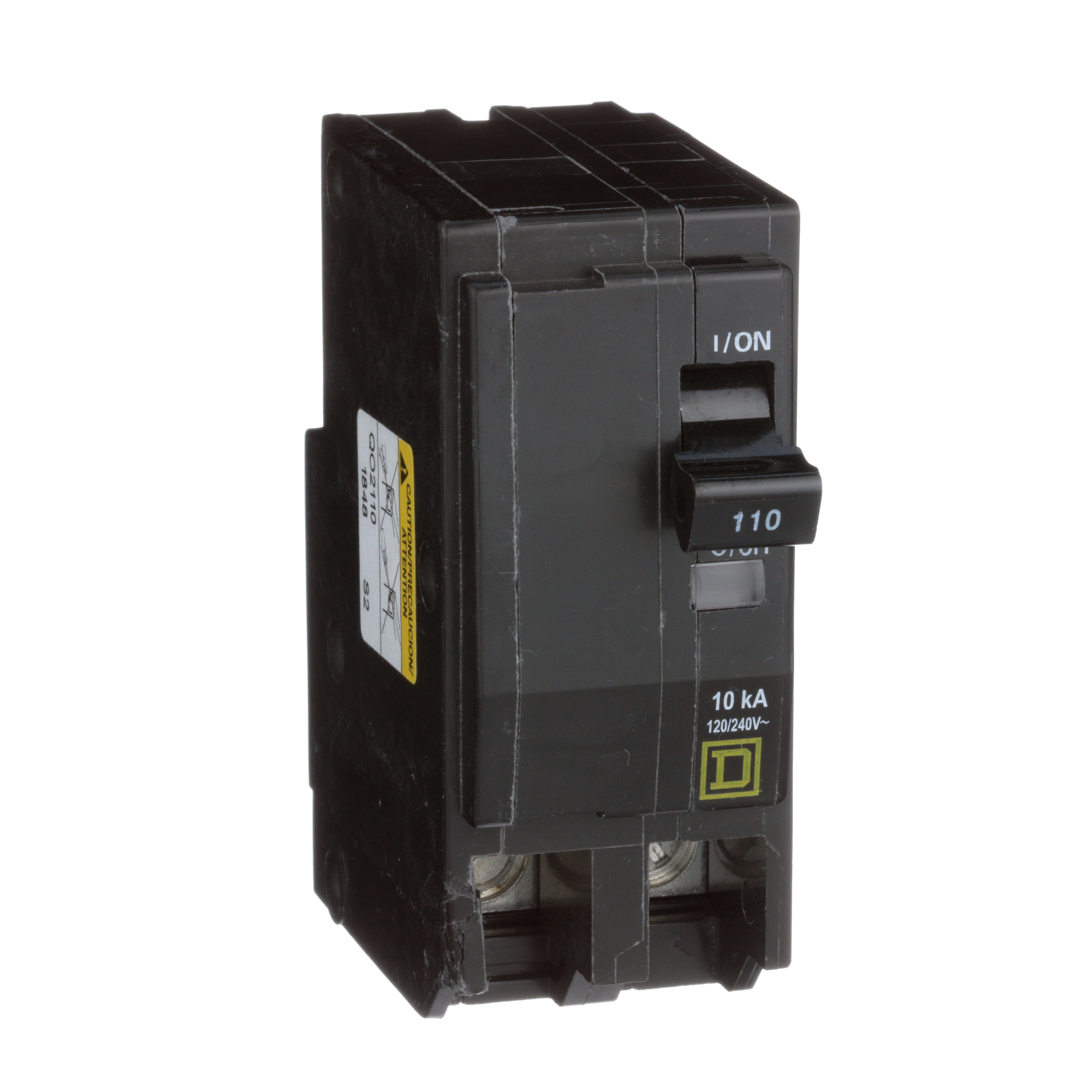 Mini circuit breaker, QO, 110A, 2 pole, 120/240VAC, 10kA, plug in