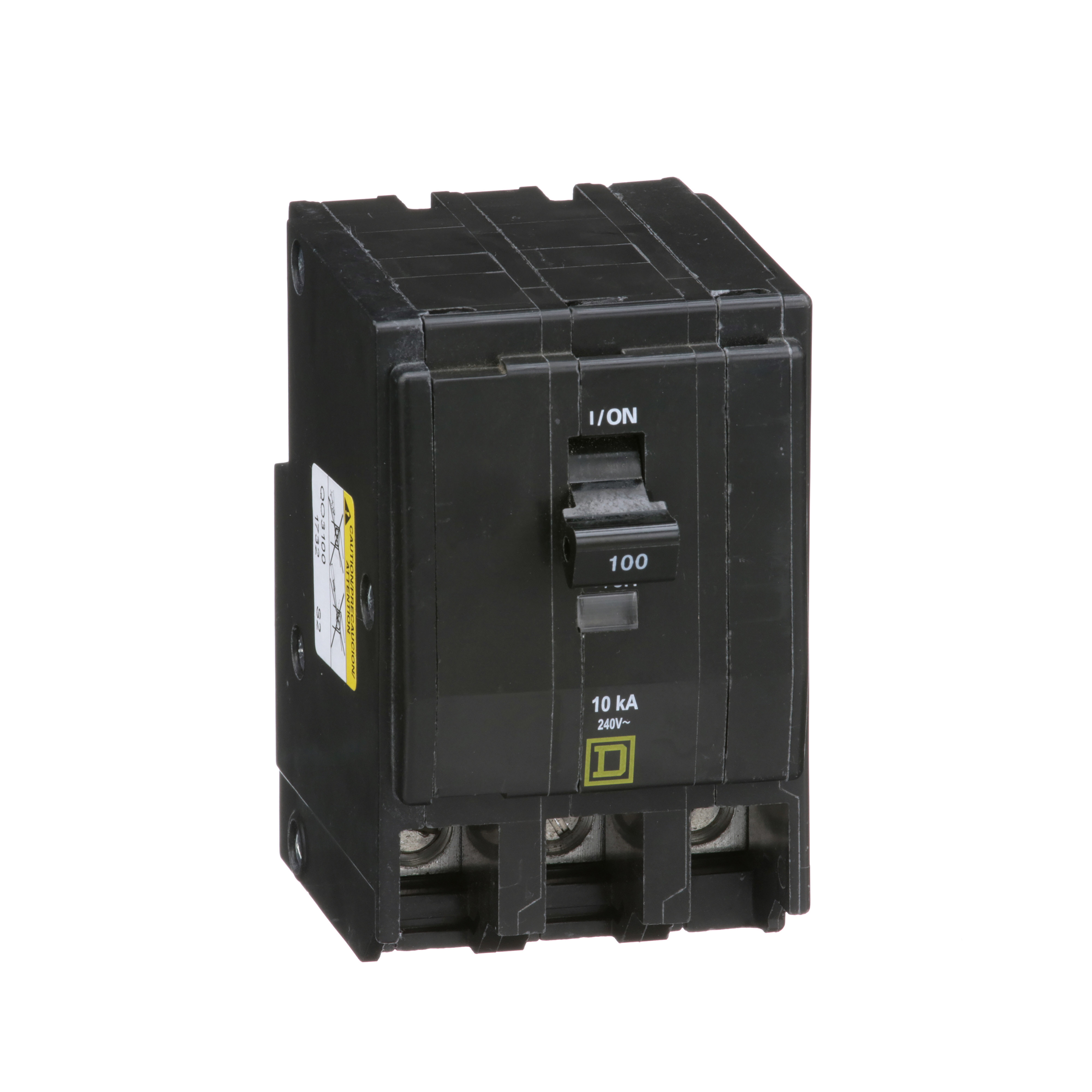 Mini circuit breaker, QO, 100A, 3 pole, 120/240VAC, 10kA, plug in