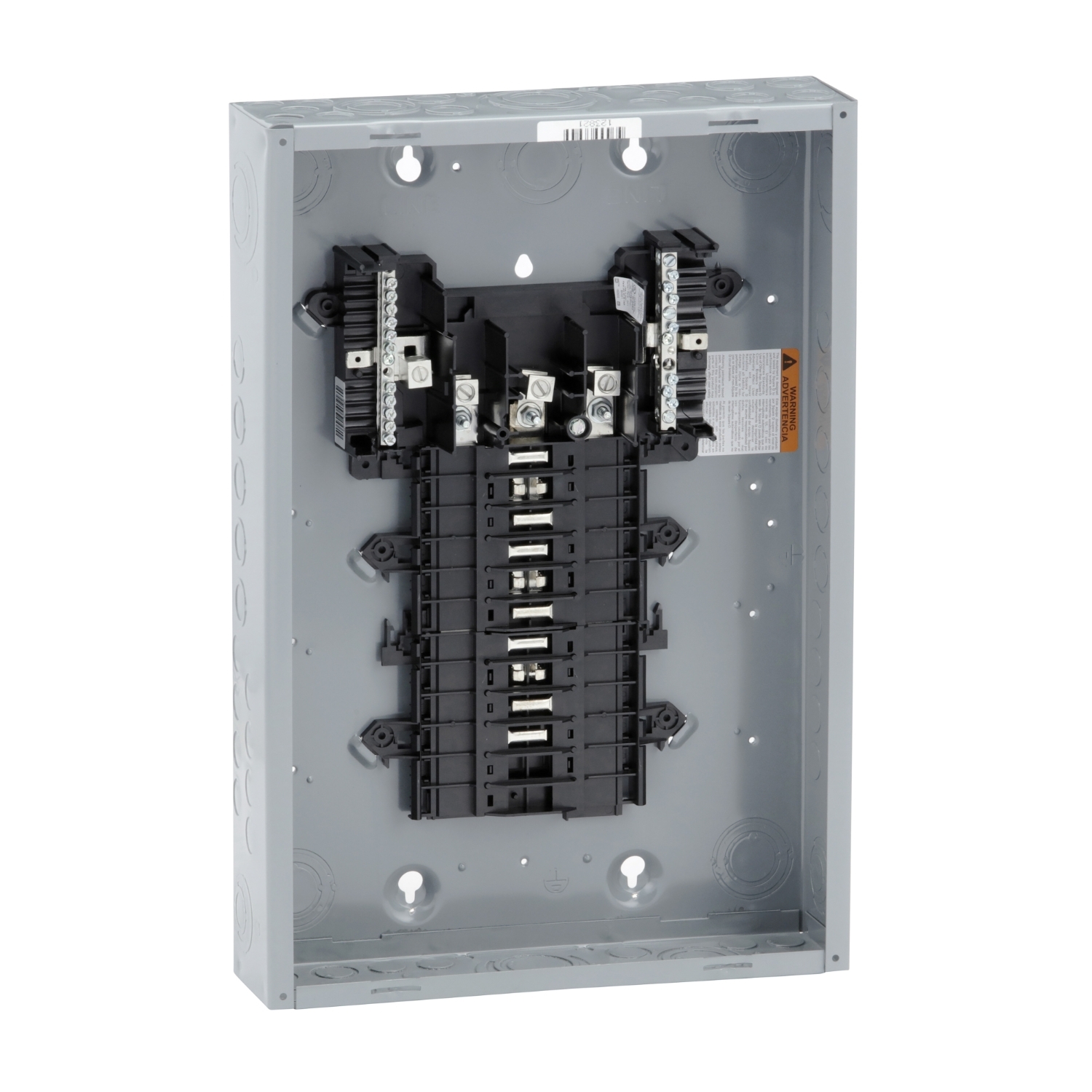 Load center, QO, 3 phase, 20 spaces, 20 circuits, 125A fixed main lugs, NEMA1, gnd bar, UL