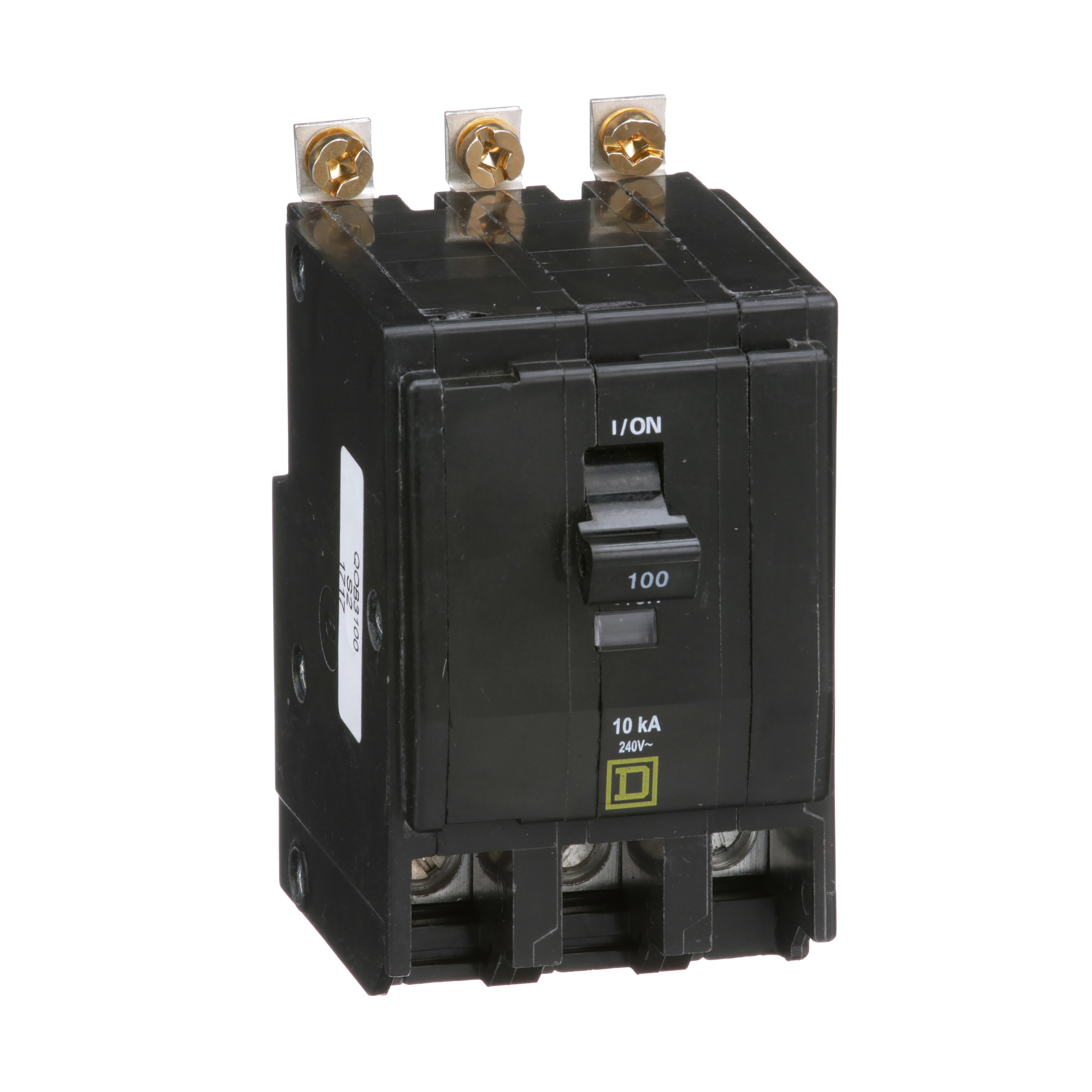 Mini circuit breaker, QO, 100A, 3 pole, 120/240VAC, 10kA, bolt on