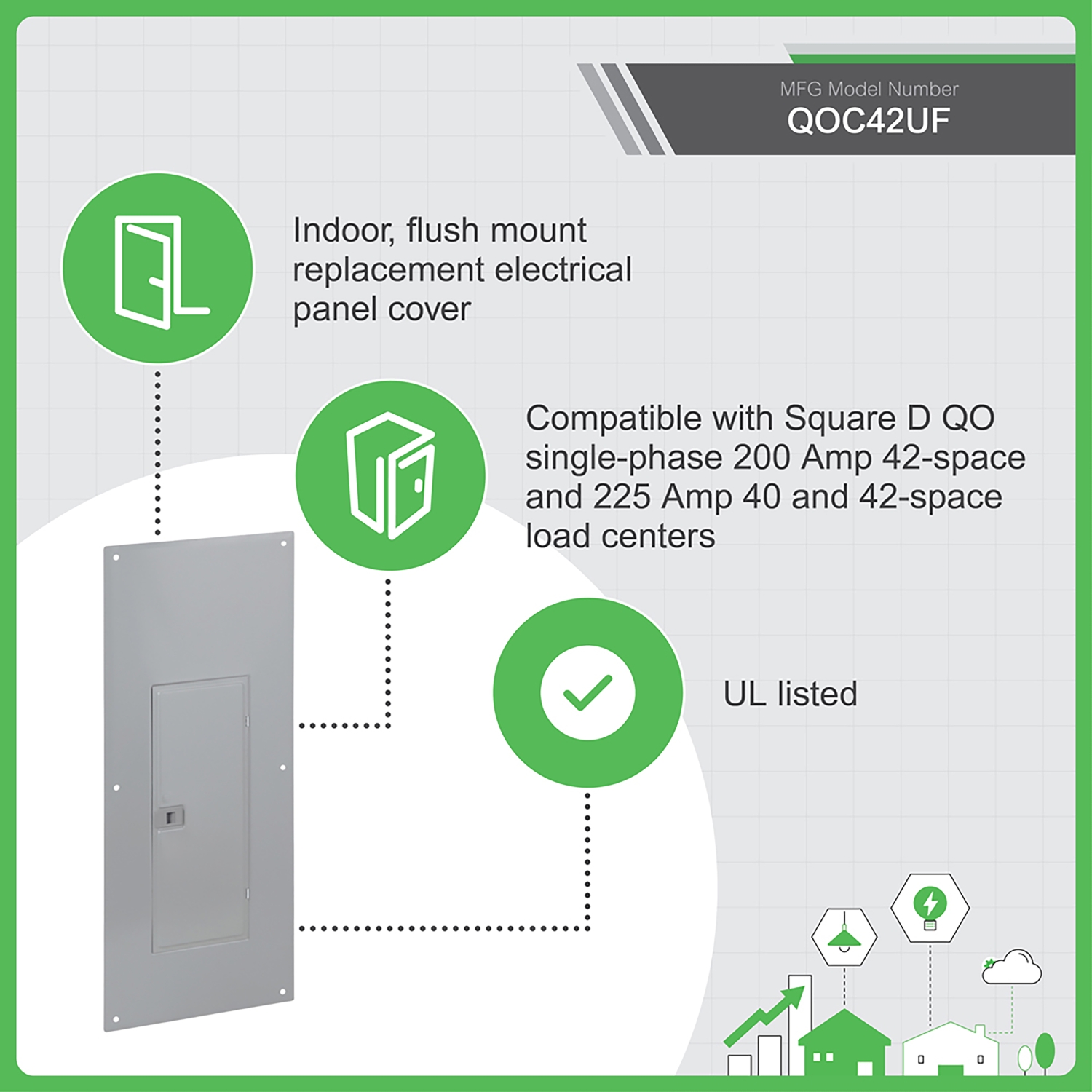 Square D QO 200-Amp 42-Spaces 42-Circuit Indoor Convertible Main Breaker  Panel Plug-on Neutral Load Center (Value Pack)