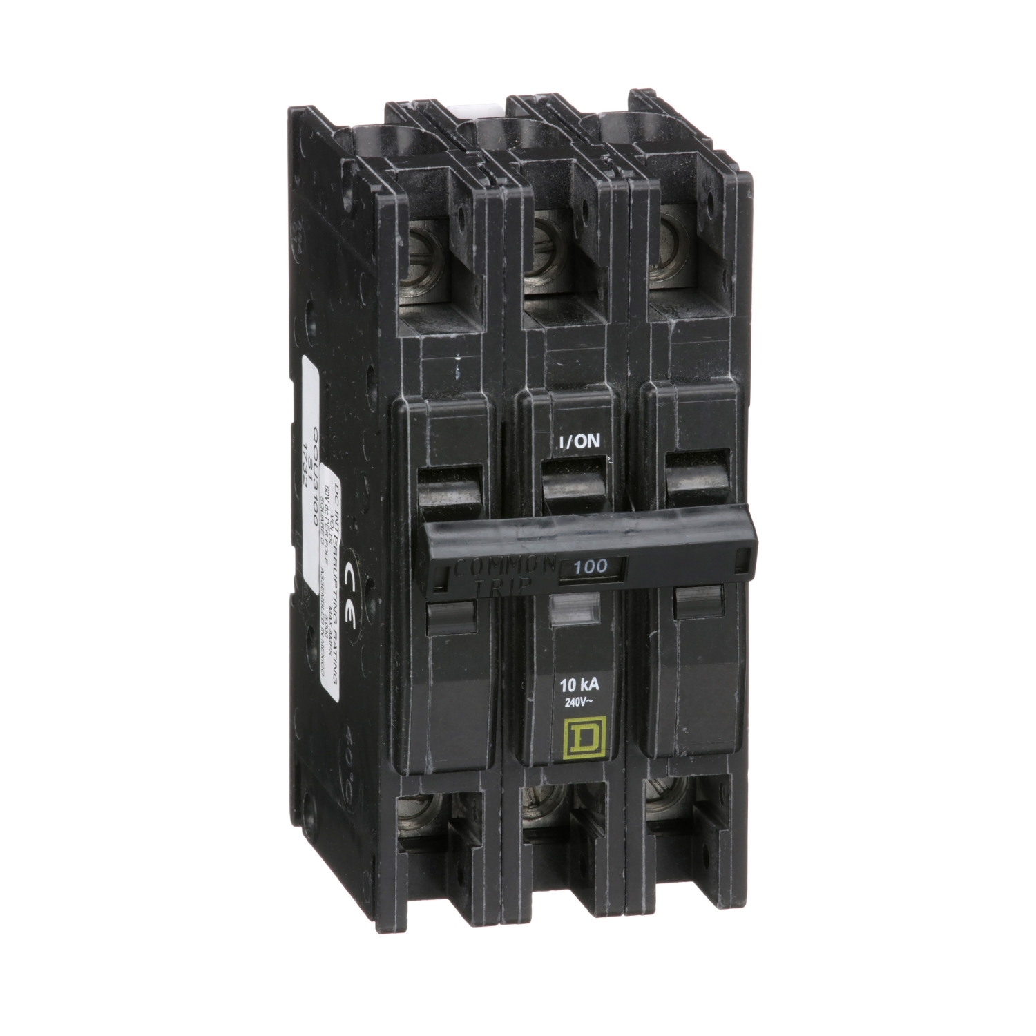 Mini circuit breaker, QOU, 100A, 3 pole, 240 VAC, 10kA
