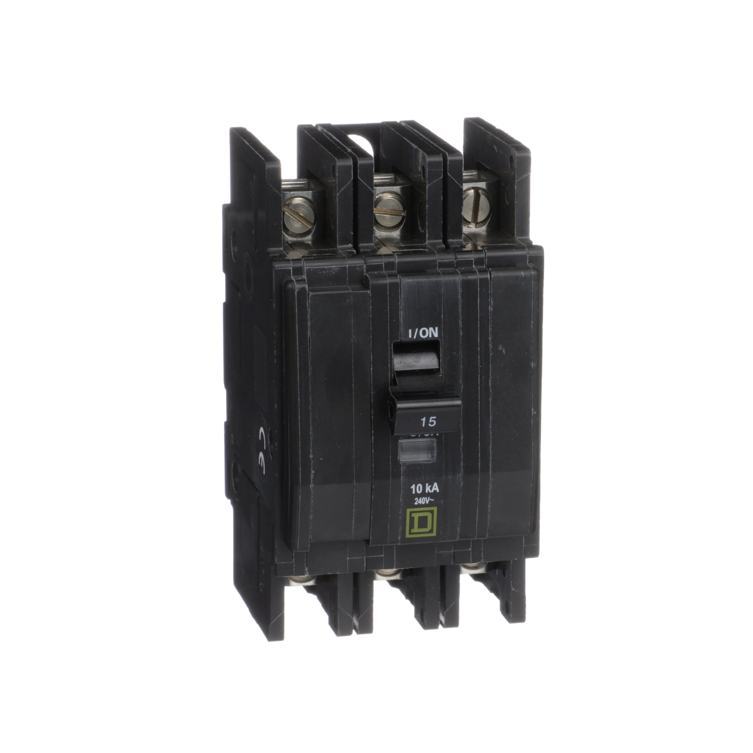 Mini circuit breaker, QOU, 15A, 3 pole, 240VAC, 10kA