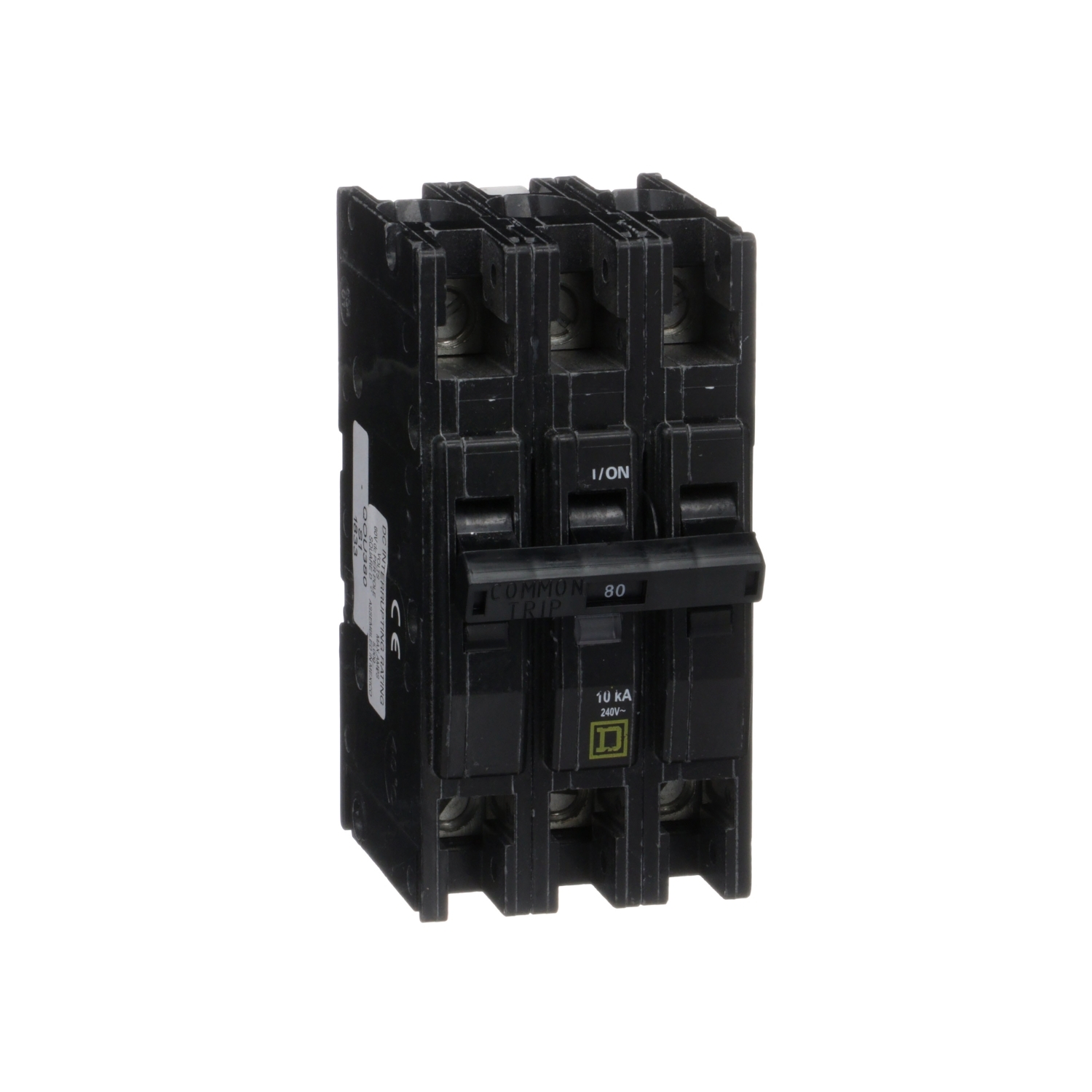 Mini circuit breaker, QOU, 80A, 3 pole, 240 VAC, 10kA