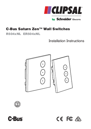 C-Bus- Saturn Zen Wall Switches-Installation Instructions