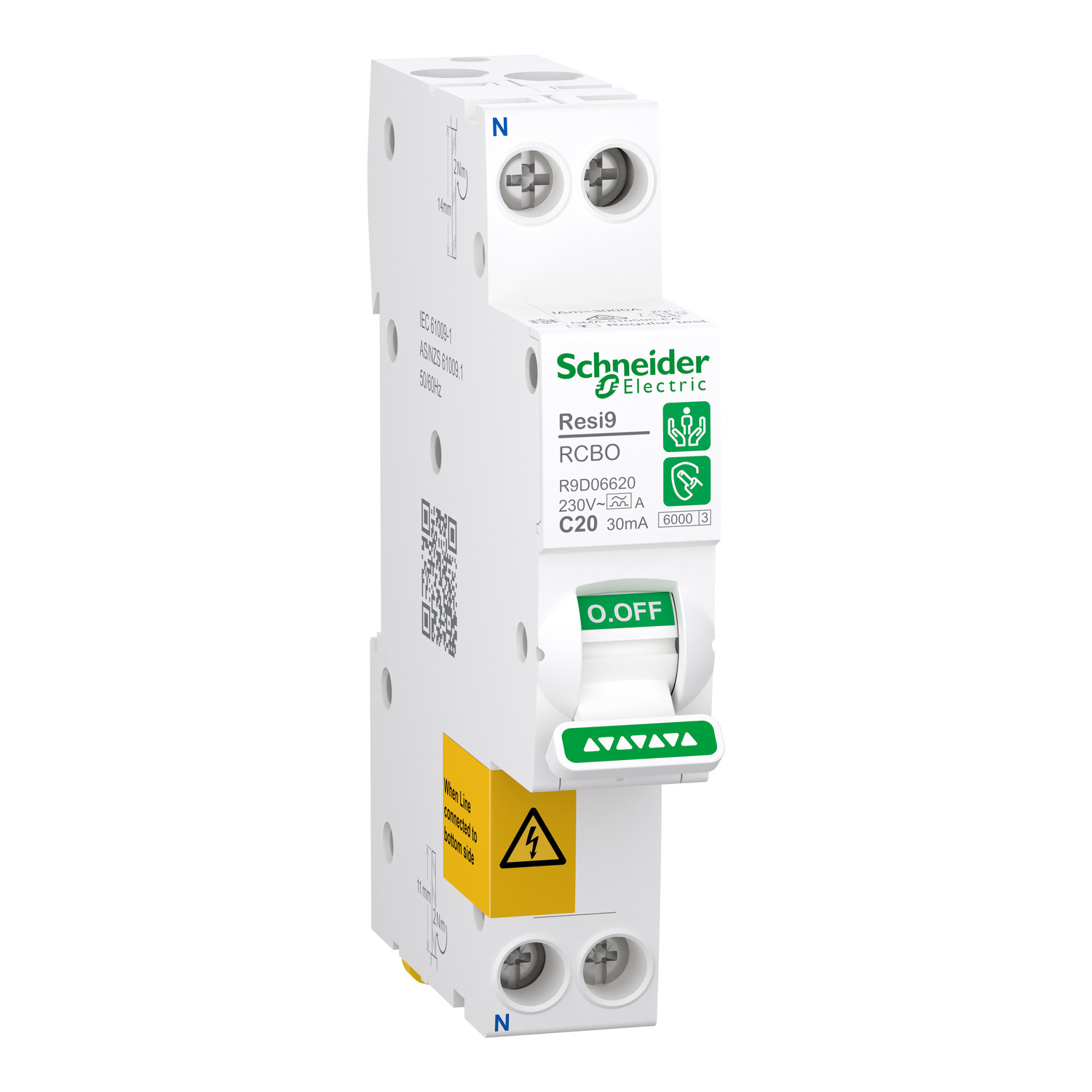 Interruttore Magnetotermico Schneider RCBO R9D60610 - 1P+N 10A Curva C 30mA - Foto 4