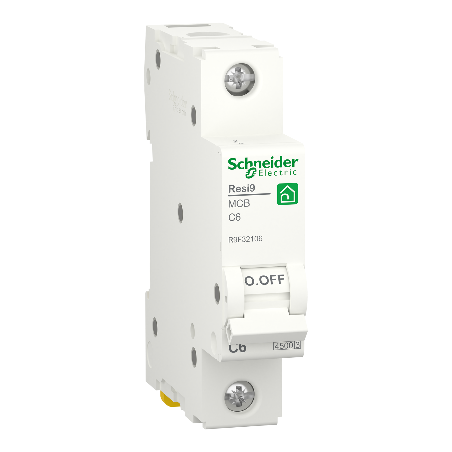 Miniature circuit breaker (MCB), Resi9, 1P, 6A, C curve, 4500A (IEC/EN 60898-1)