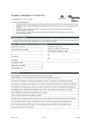 ACMA Supplier DOC RCM RE17