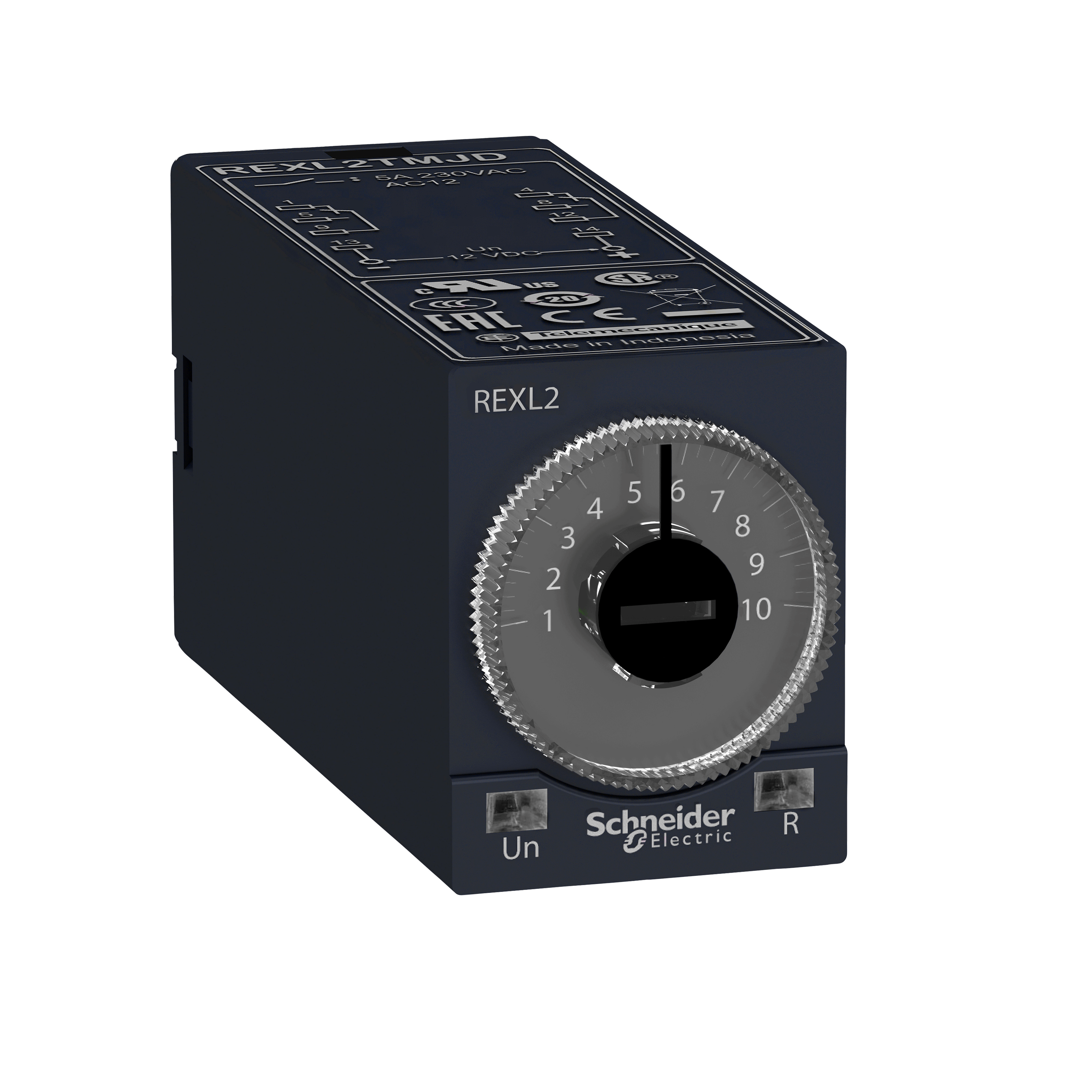 single function relay, Harmony Timer Relays, 5A, 2CO, 0.1s..100h, on delay, 120V AC