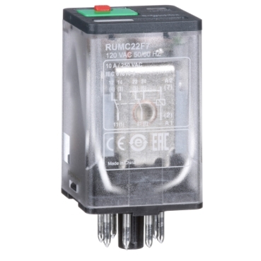 2CO 10A Relay Cylind +LTB+LED 120VAC