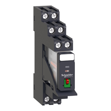 Harmony RXG Interfész relé foglalattal, 2CO, 5A, 230VAC, tesztgomb RXG21P7PV