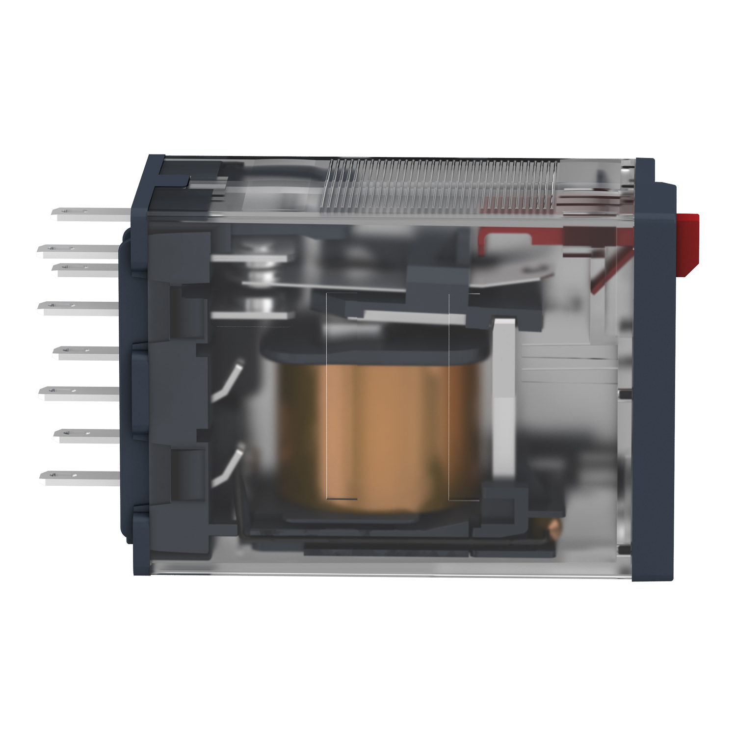 RXM4AB1U7 - miniature plug in relay, Harmony Electromechanical Relays, 6A,  4CO, lockable test but to n, 240V AC