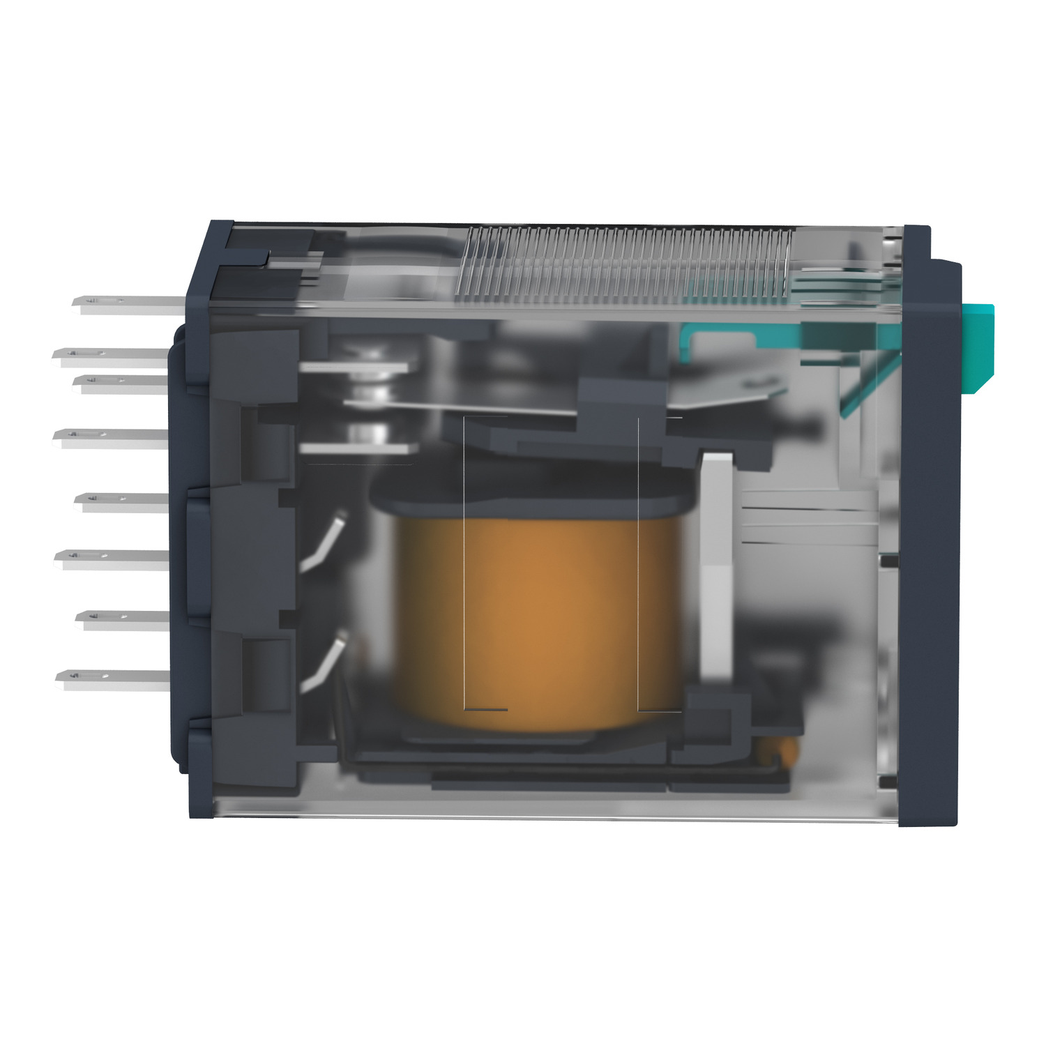 RXM2AB2BDPVM - miniature plug in relay pre assembled, Harmony  Electromechanical Relays, 10A, 2CO, with LED, lockable test but to n, mixed  terminals socket, 24V DC