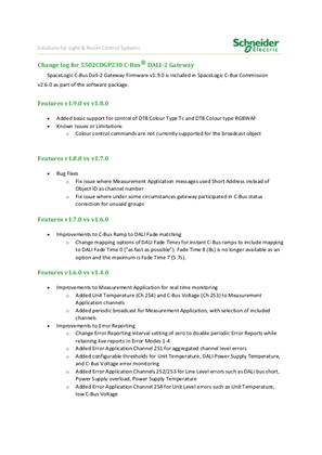 Release Notes SpaceLogic C-Bus DALI-2 Gateway Firmware