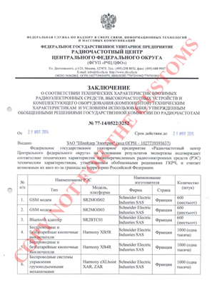 SE-Certificate-ZAR XB4R XB5R Certificate