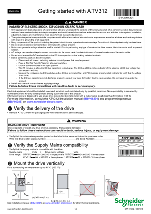 Getting started with ATV312 - User Guide