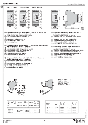 RM35UA1.MW Voltage control Relay, single-phase and d.c., Instruction Sheet