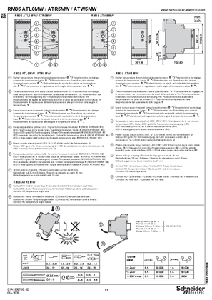 RM35 ATL0MW / ATR5MW / ATW5MW Temperature control relay, Instruction Sheet